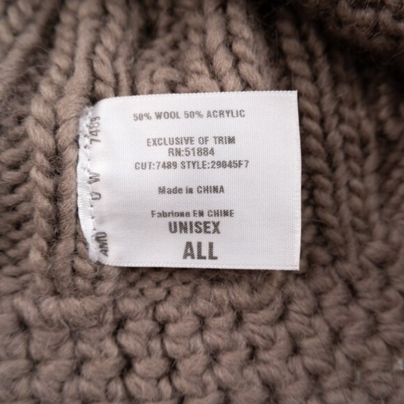 PATAGONIA unisex grey Cable Knit Beanie Wool winter bucket hat - Picture 4 of 7